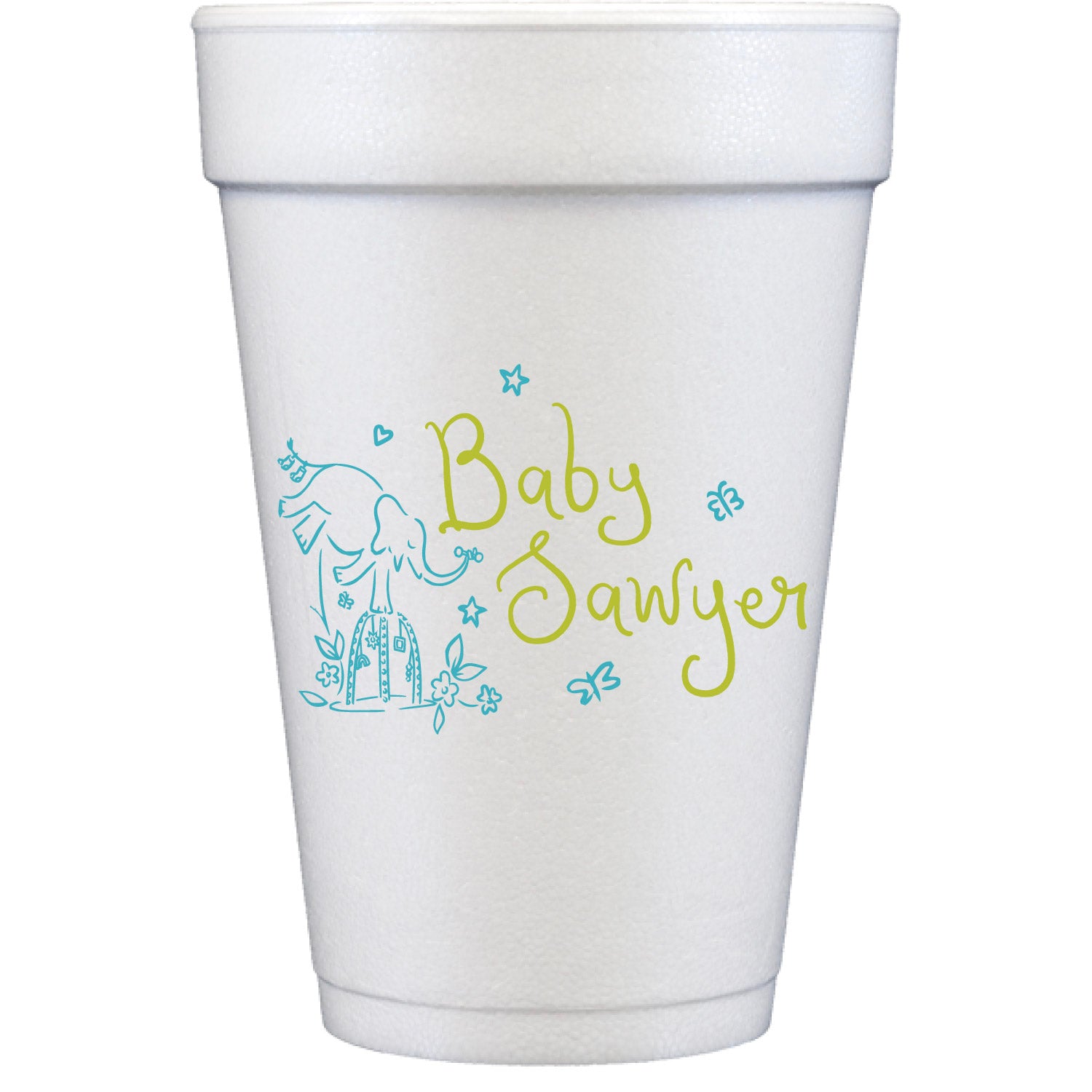 wild about baby | styrofoam cups