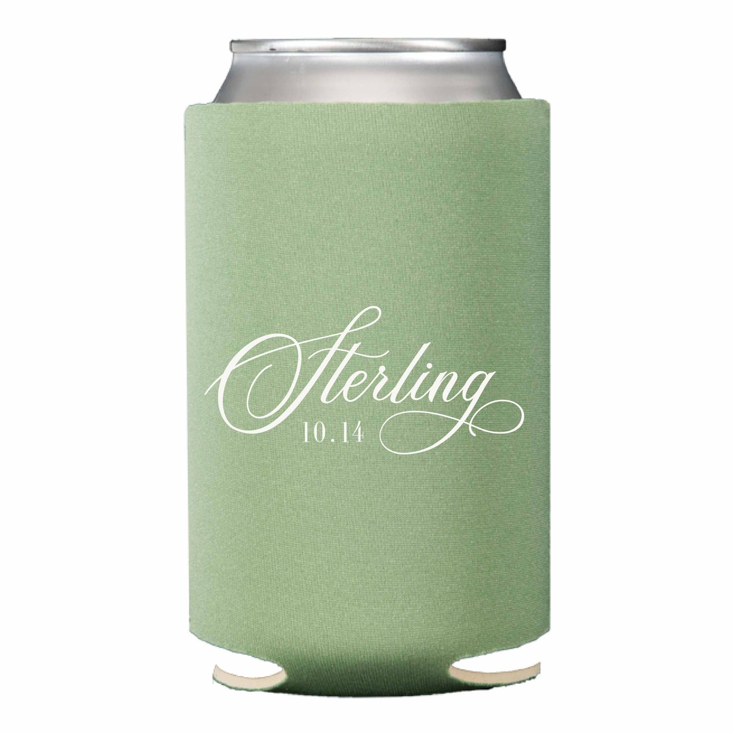 green and white | can cooler