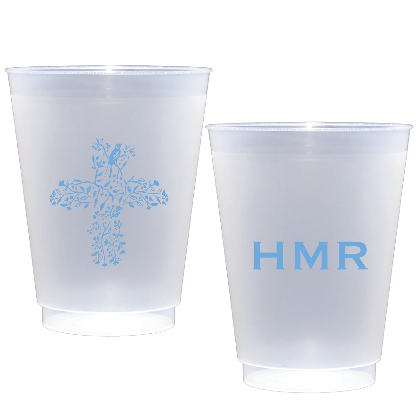 birds cross / baby boy | shatterproof frosted flex