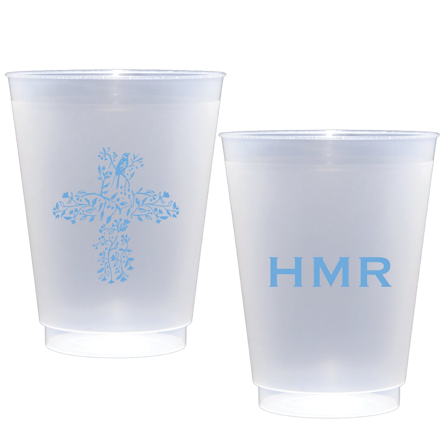 birds cross / baby boy | shatterproof frosted flex