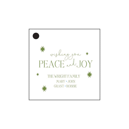 blue and olive starburst | gift tags