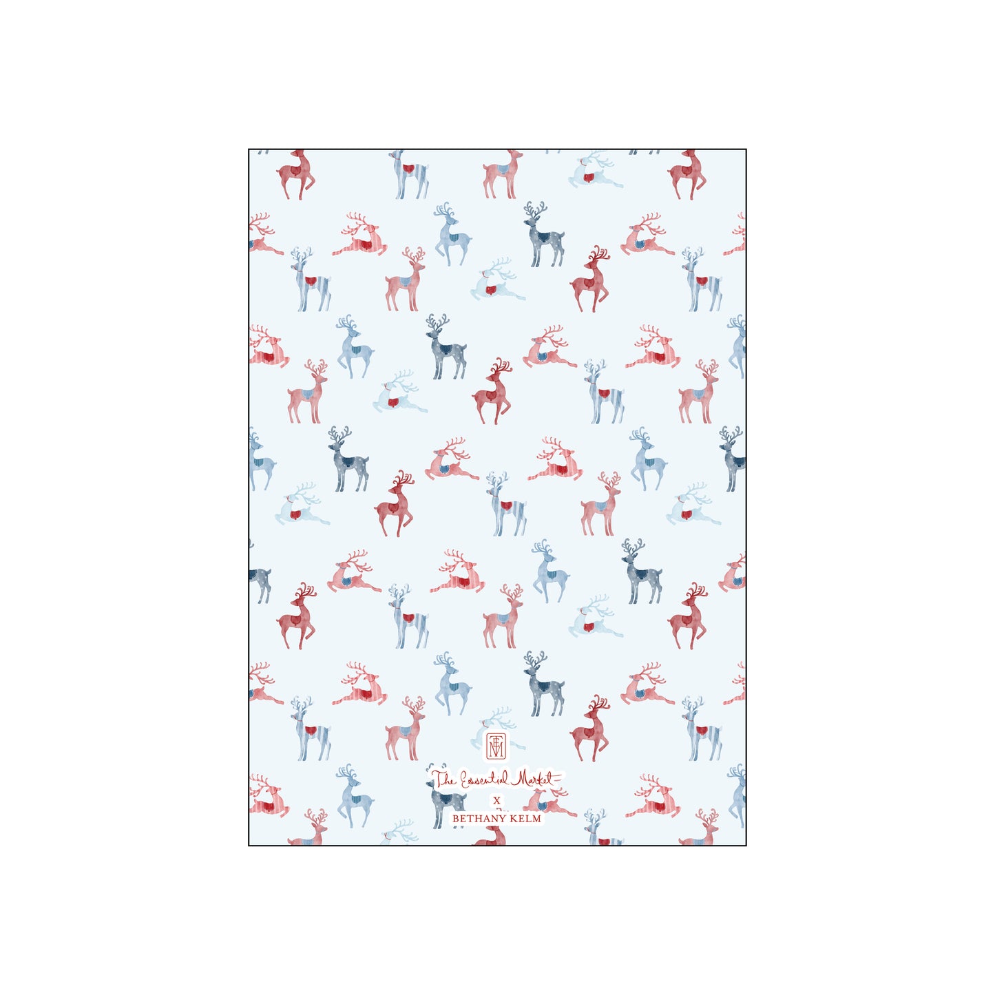 blue and red reindeer | holiday card | bethany kelm