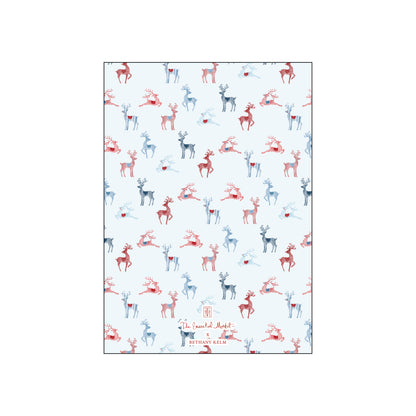blue and red reindeer | holiday card | bethany kelm