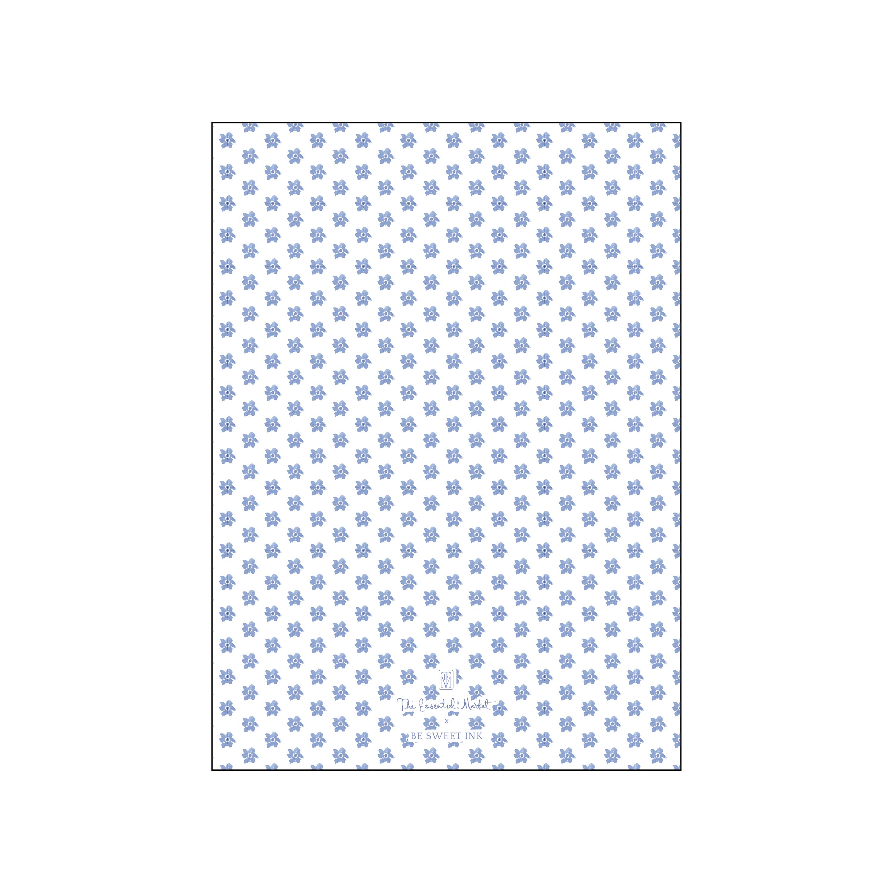 blue and white floral | holiday card | be sweet ink