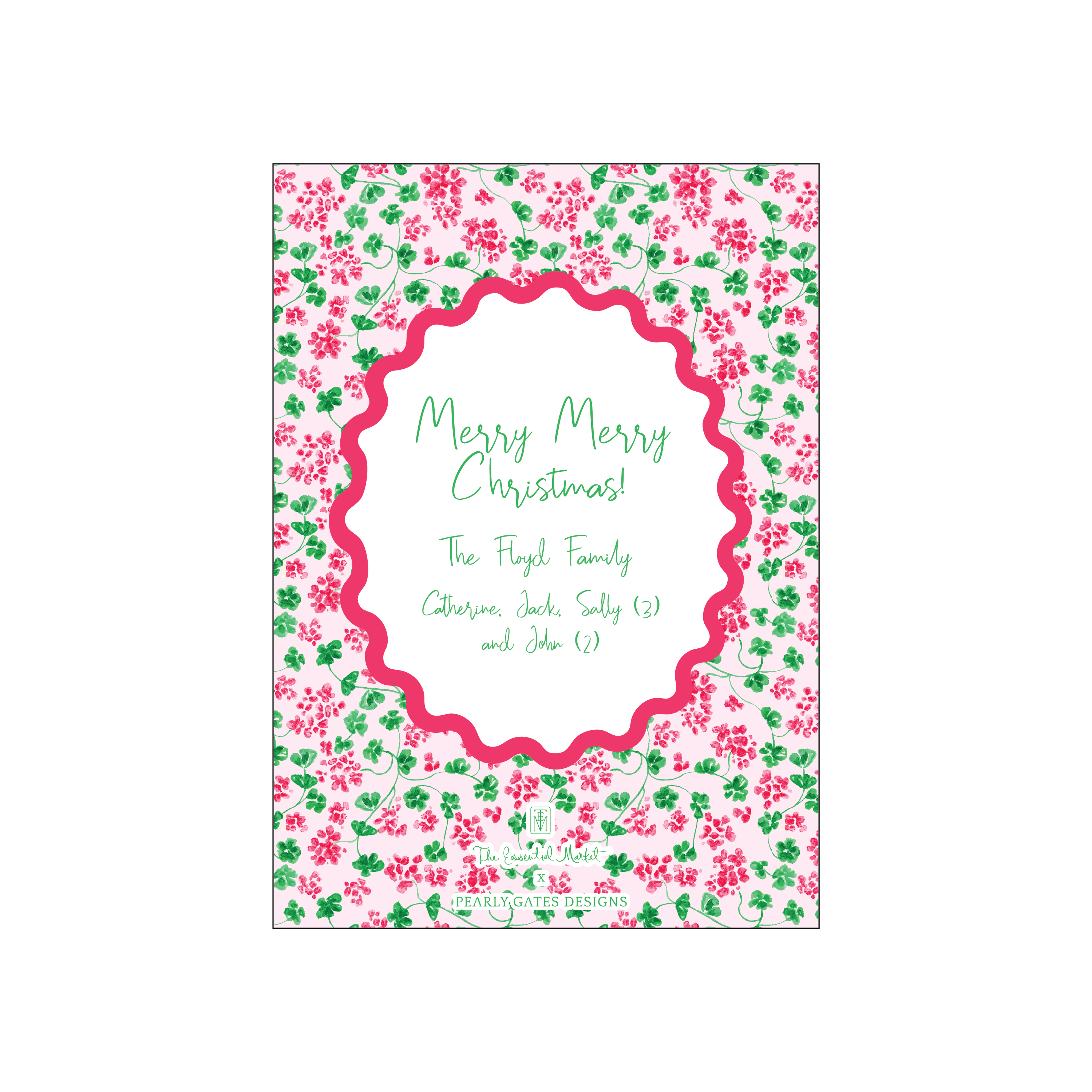 christmas geraniums | holiday card | pearly gates designs