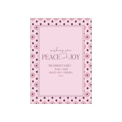 pink and berry starburst | holiday card | digital printed