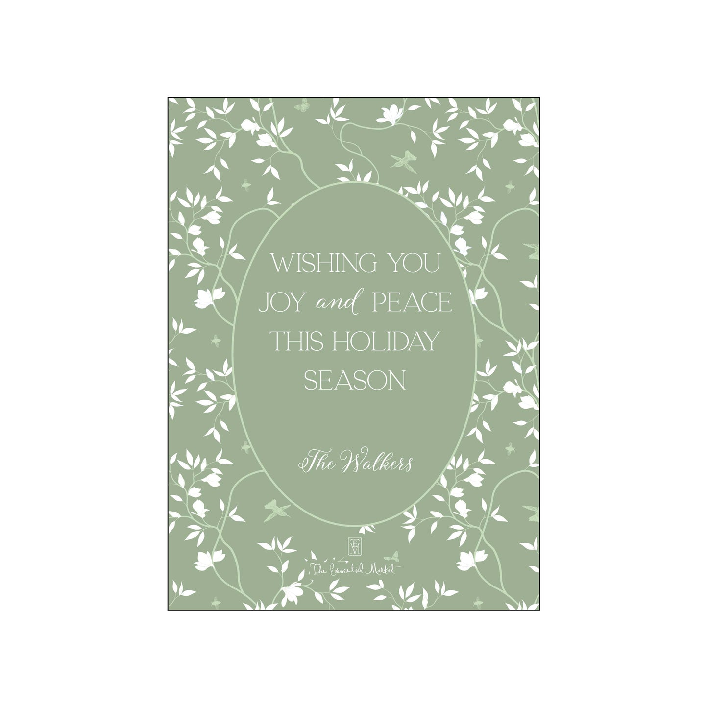 sage bloom christmas | holiday card | digital printed