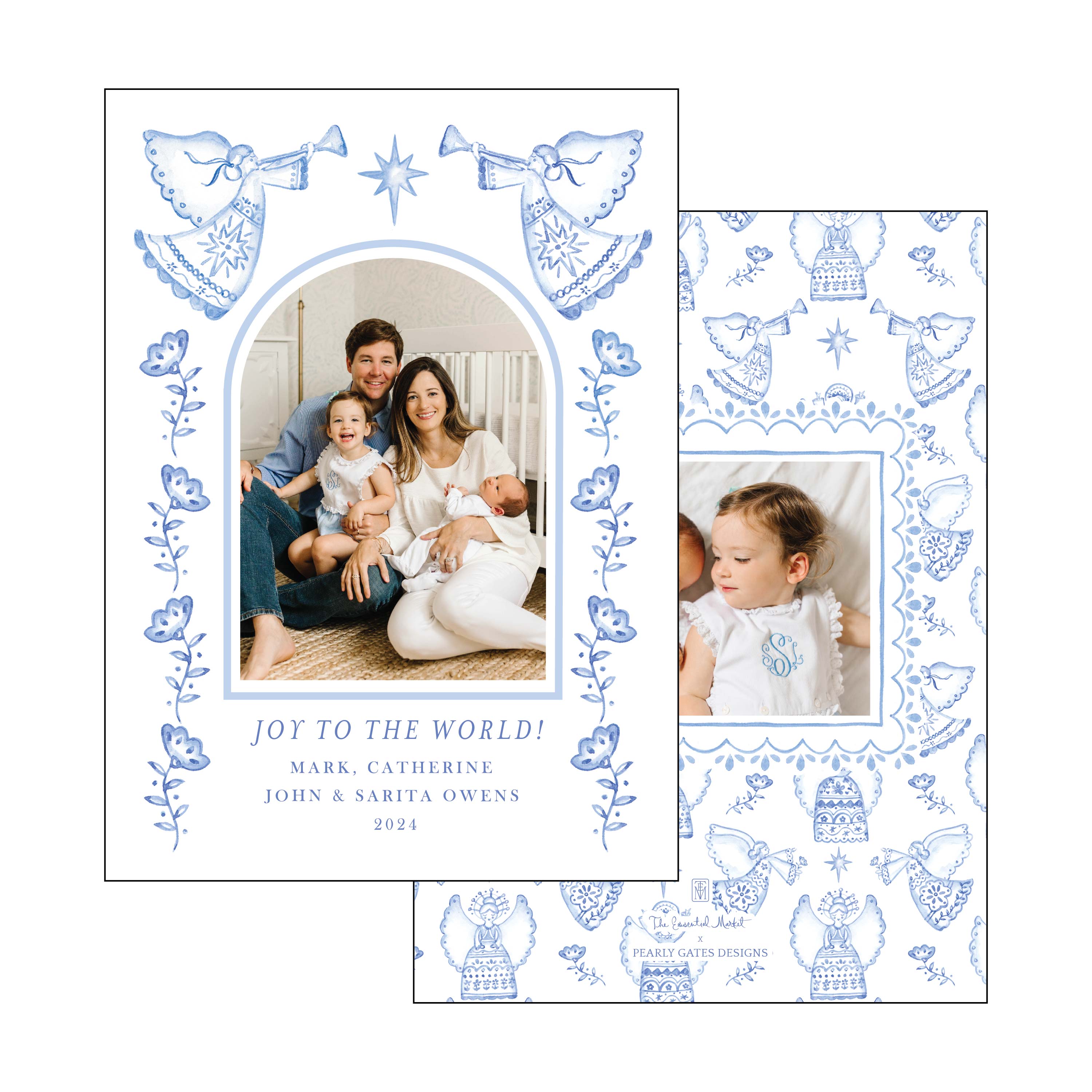 angel toile | holiday card | pearly gates designs