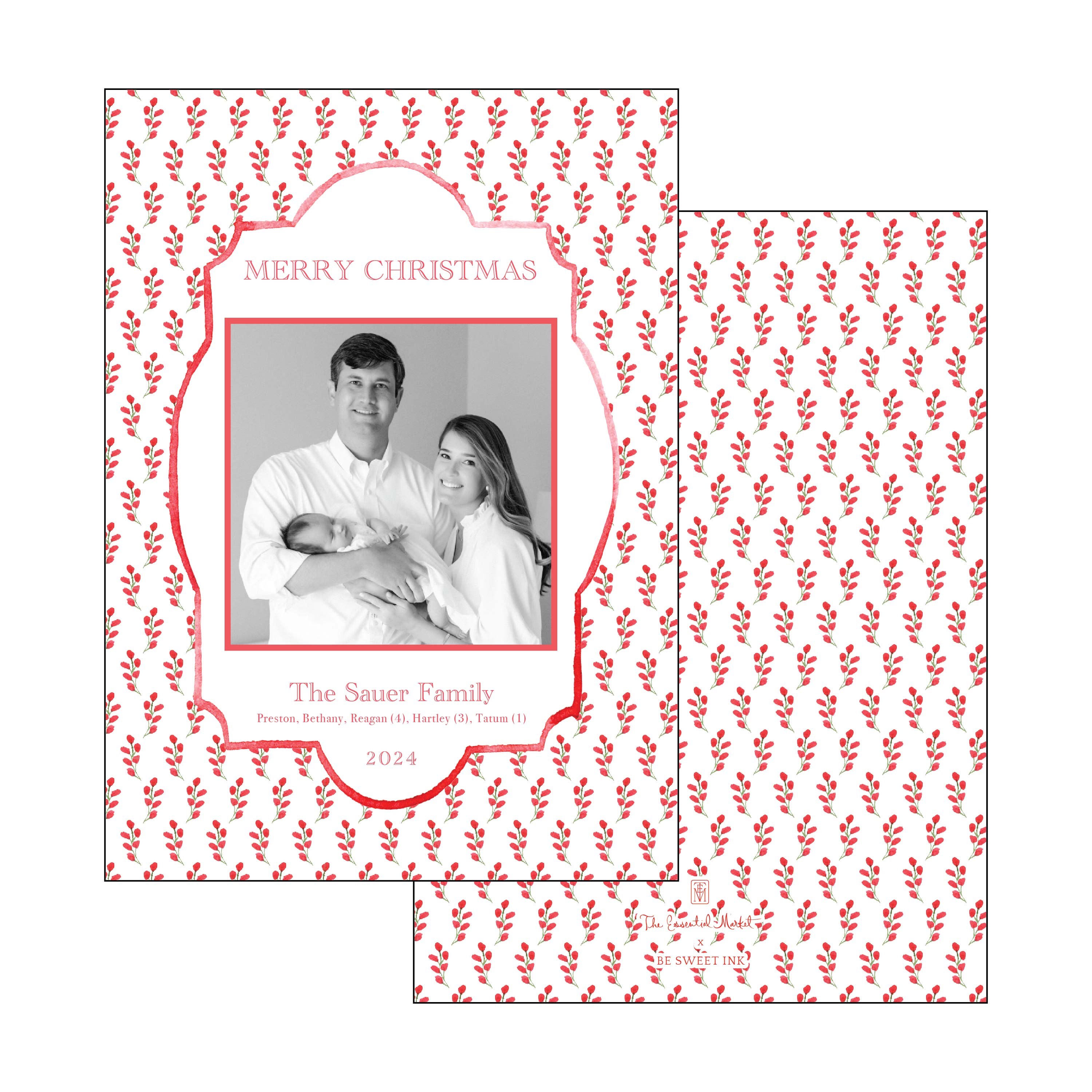 red berry frame | holiday card | be sweet ink