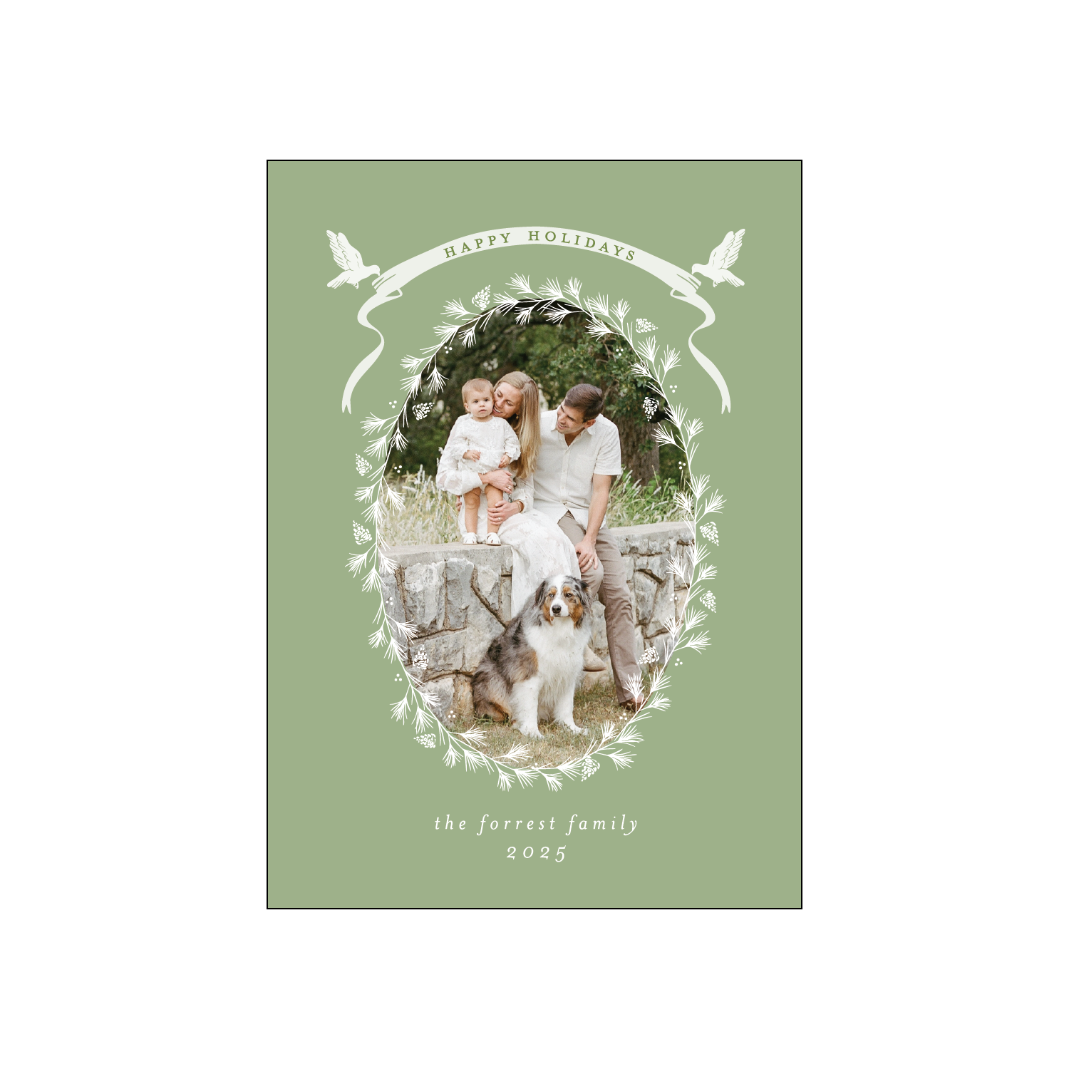 holiday dove | holiday card | digital printed