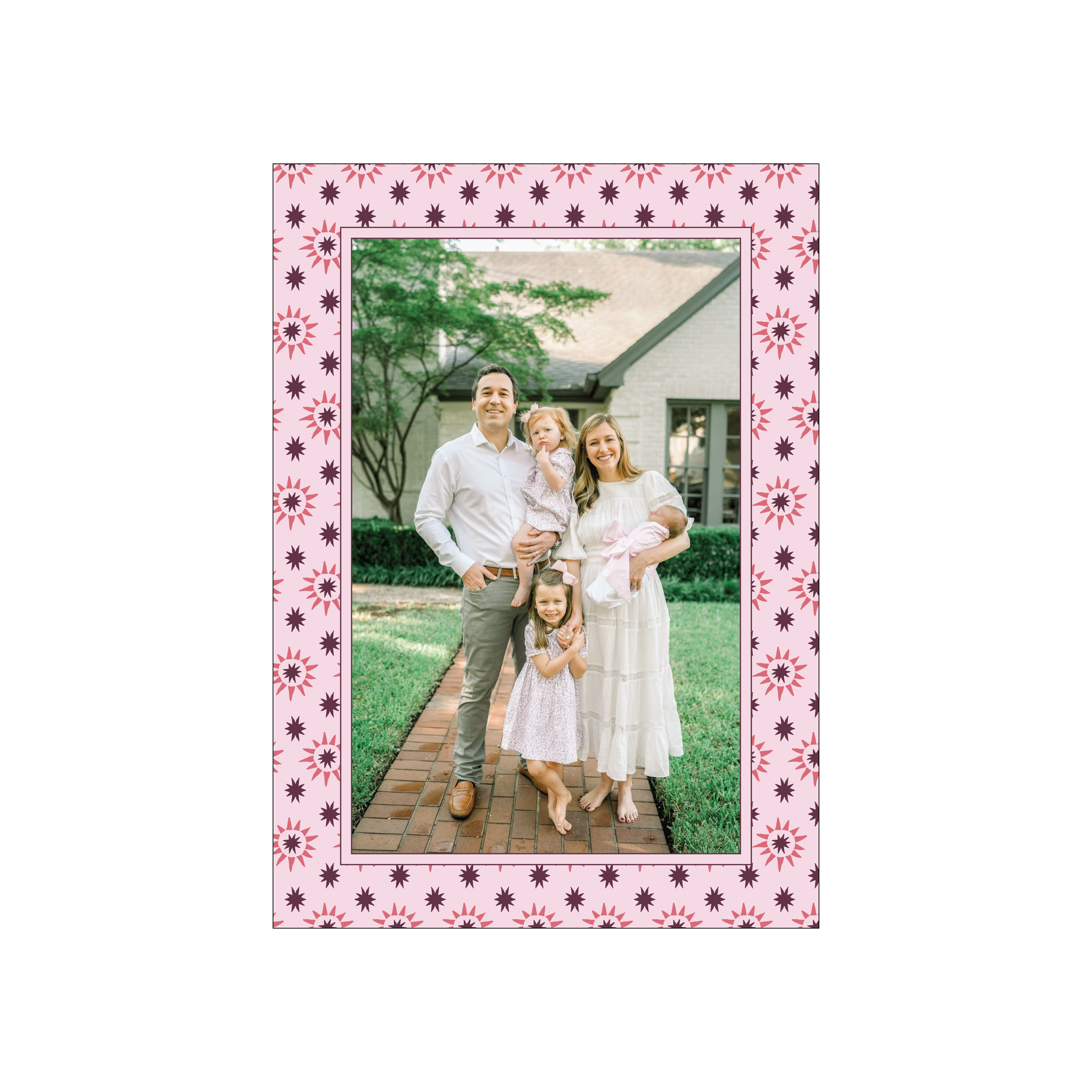 pink and berry starburst | holiday card | digital printed