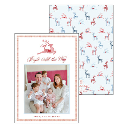 blue and red reindeer | holiday card | bethany kelm