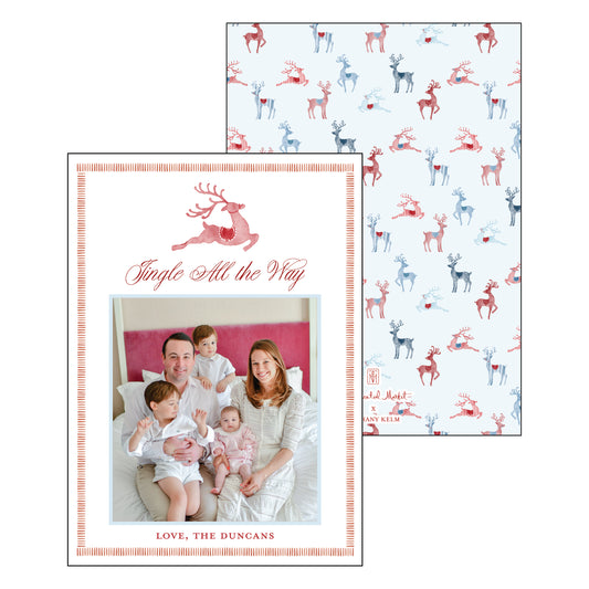 blue and red reindeer | holiday card | bethany kelm