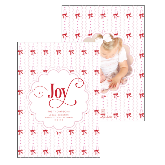 candy cane scallop | holiday card | digital printed