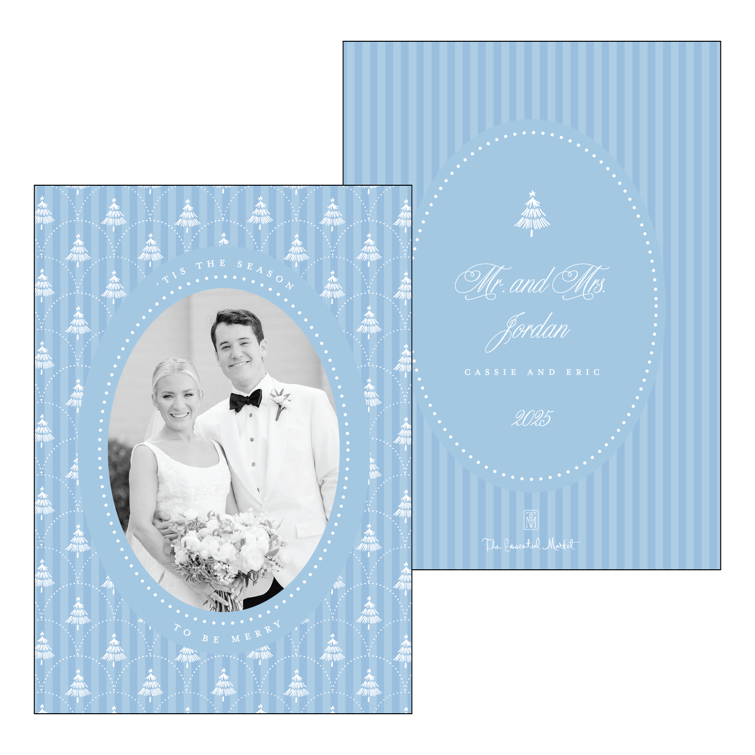 scalloped pine | holiday card | digital printed