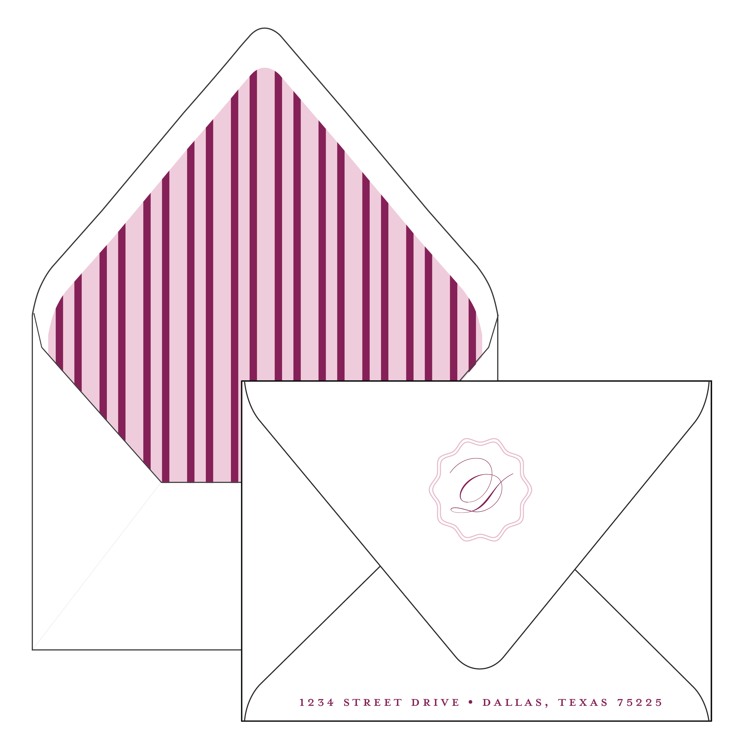 berry merry | holiday card | digital printed | die cut shape