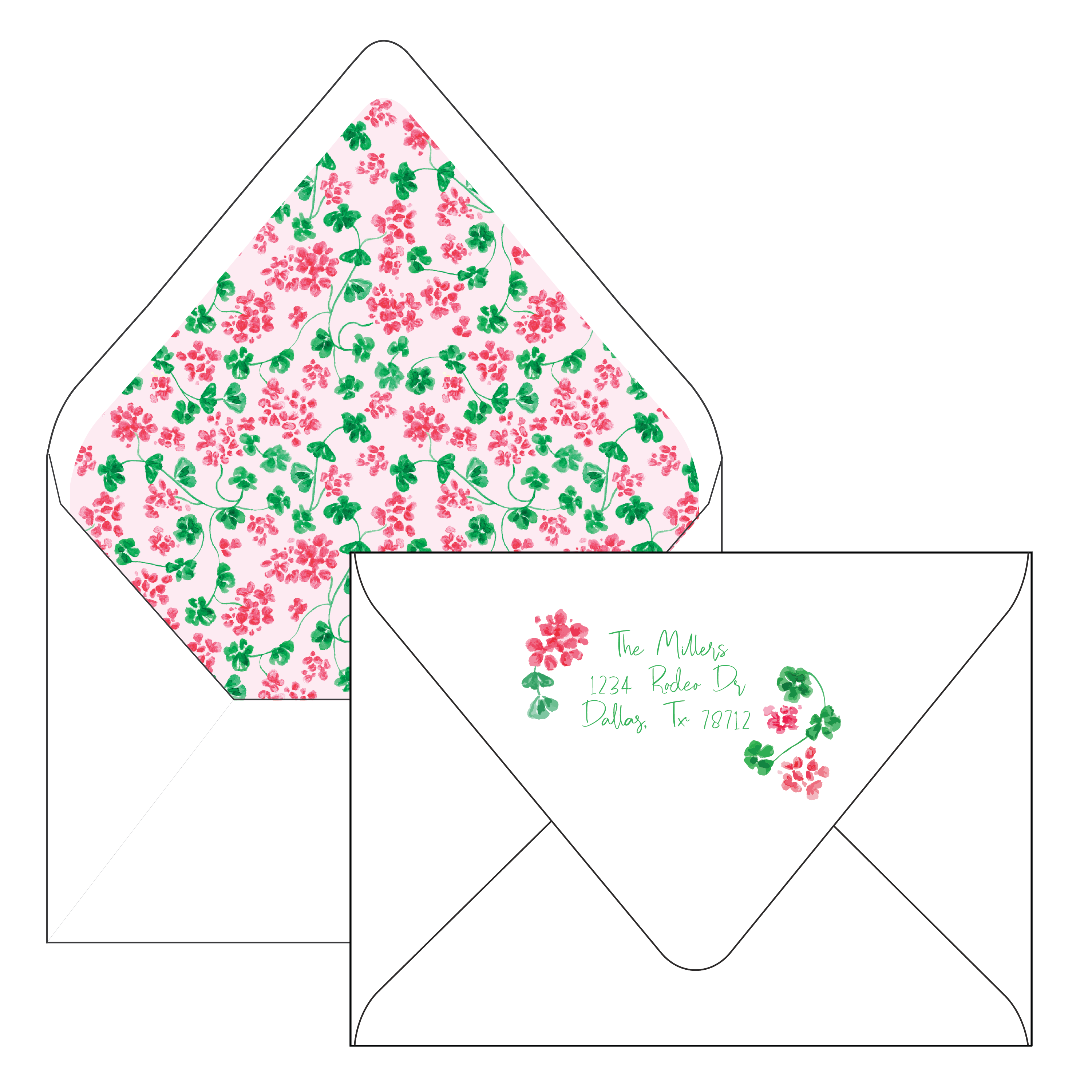 christmas geraniums | holiday card | pearly gates designs