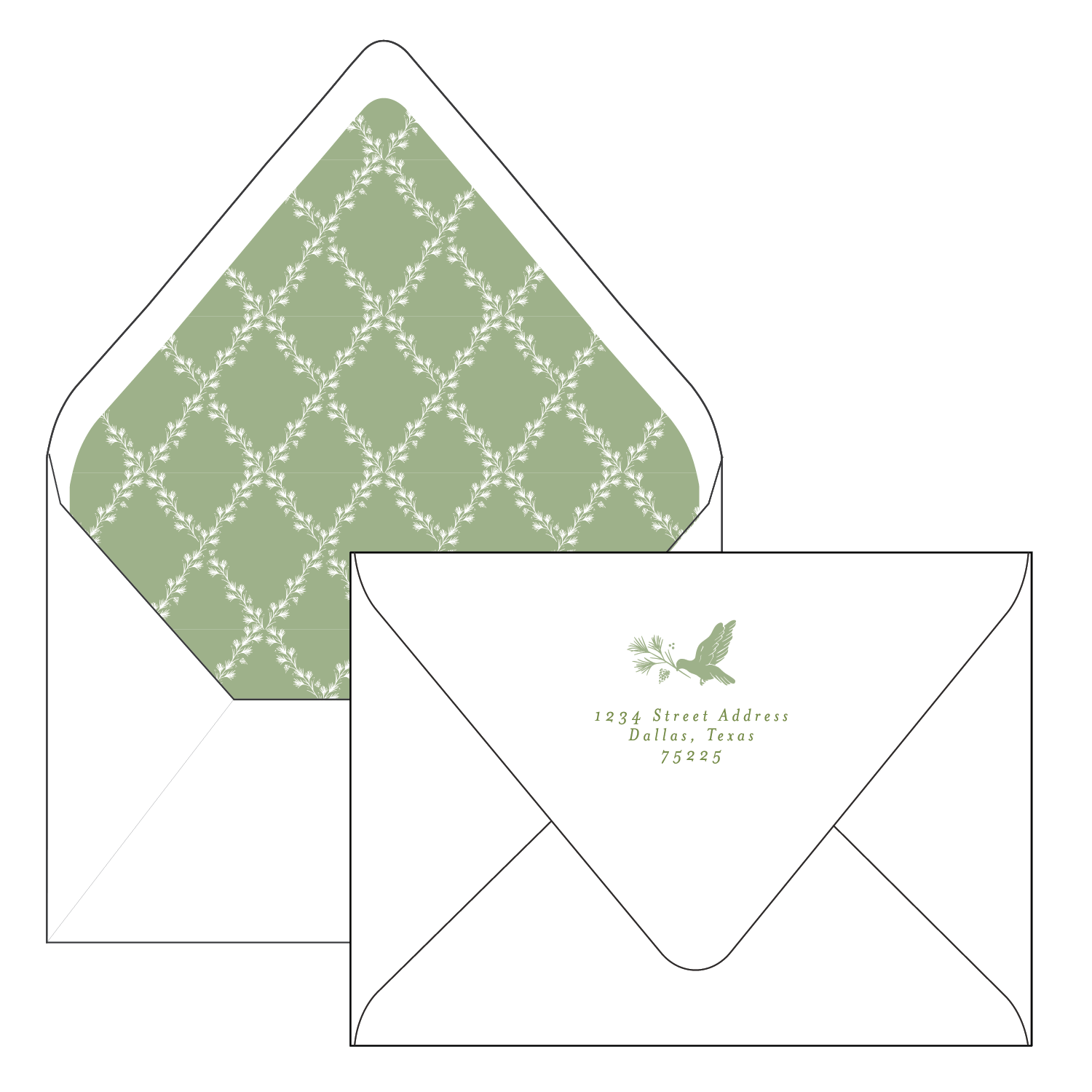 holiday dove | holiday card | digital printed