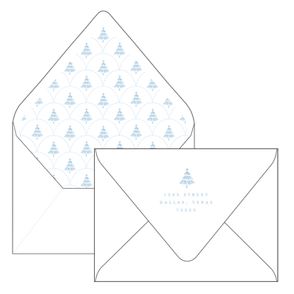 scalloped pine | holiday card | digital printed