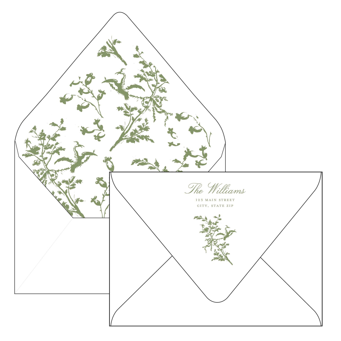 french green toile | holiday card | adeline vicknair