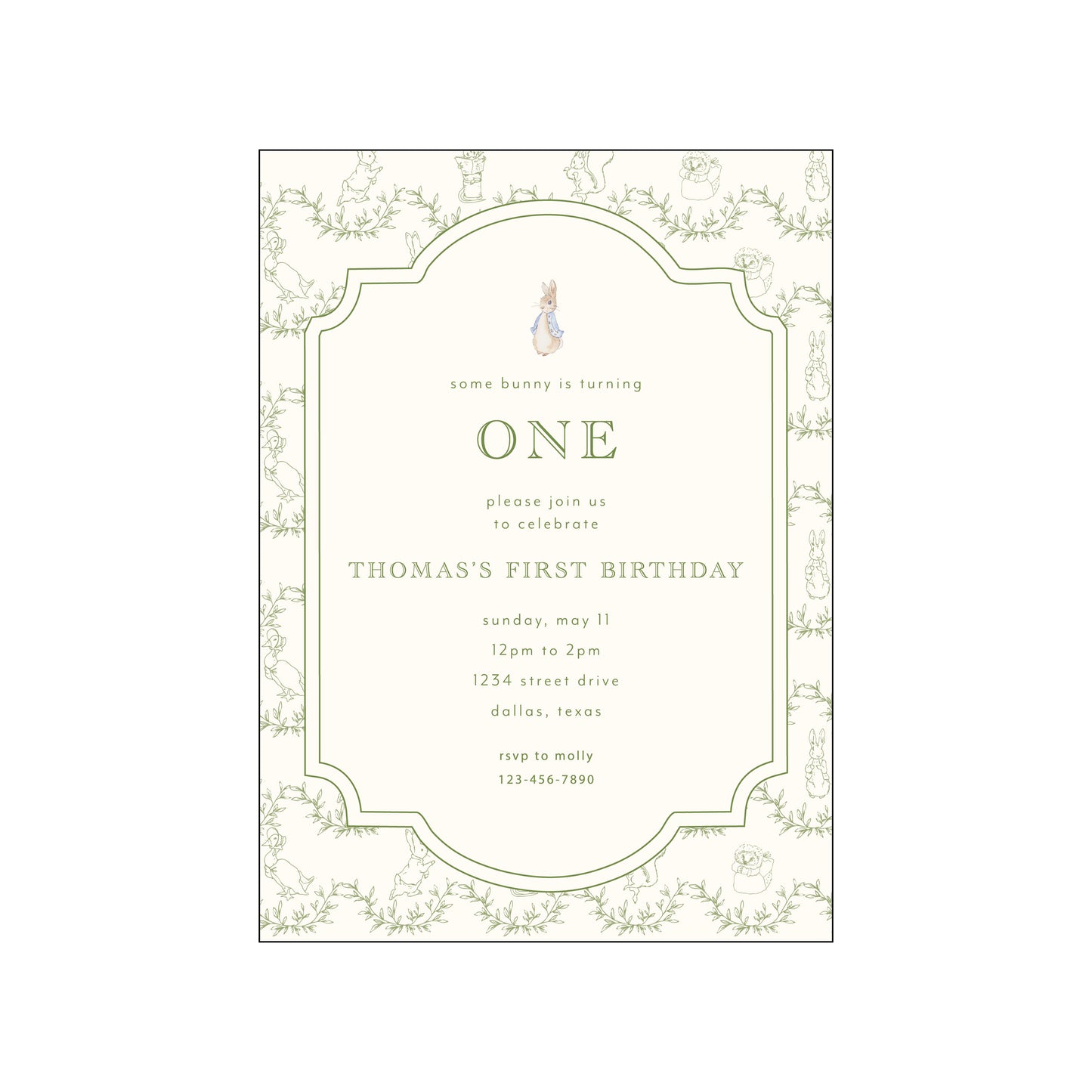 peter rabbit birthday | invitation