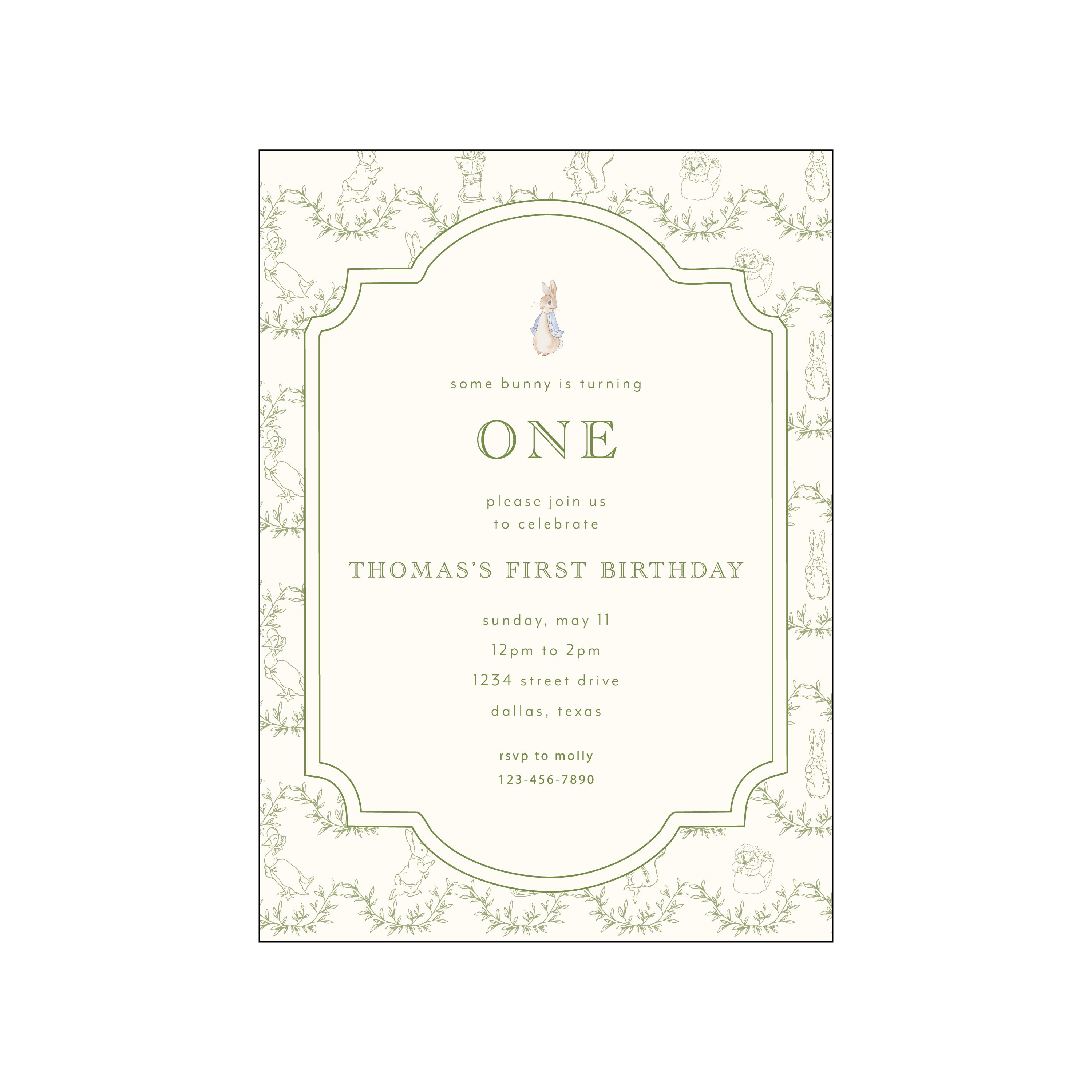 peter rabbit birthday | invitation