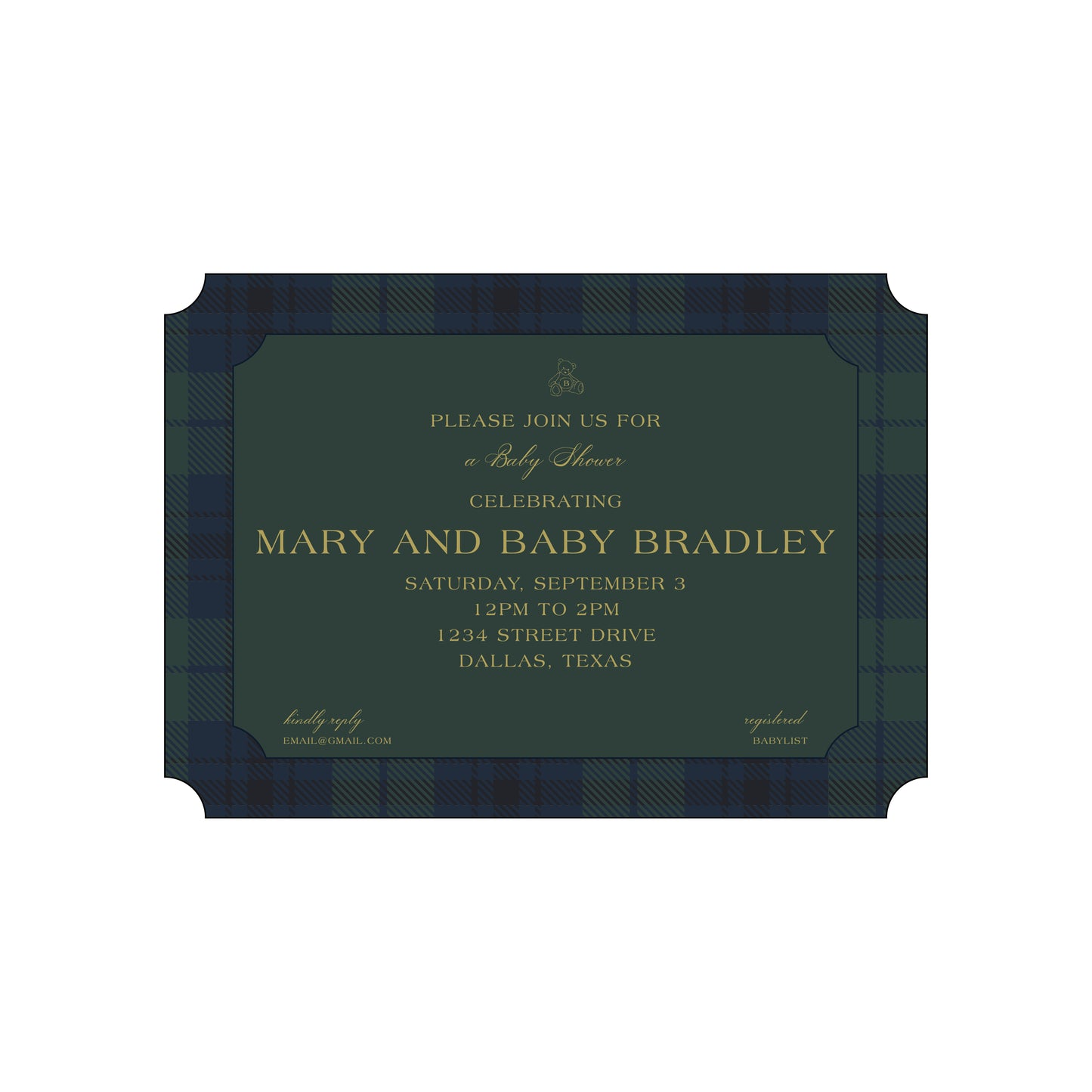 ralph lauren baby shower | invitation