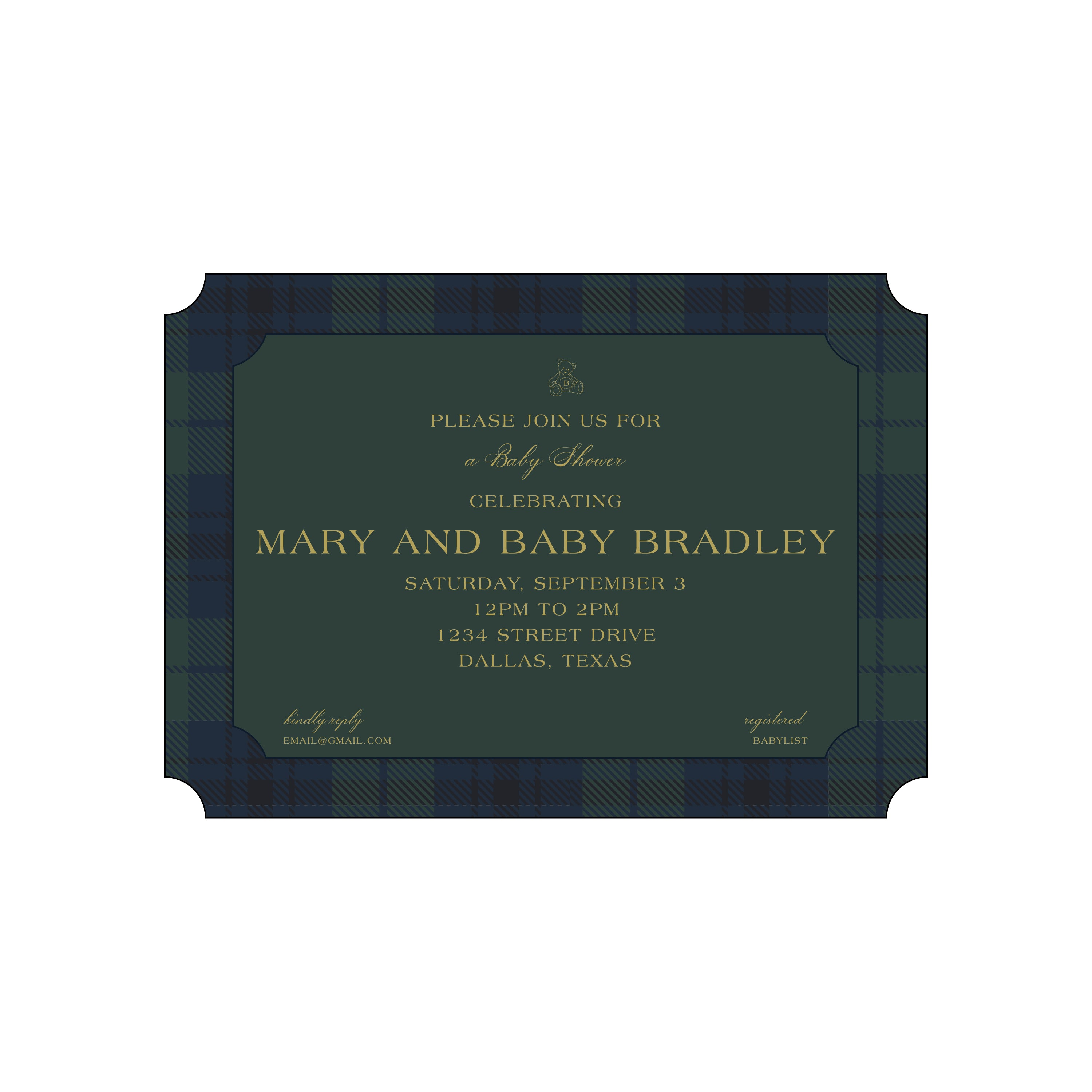 ralph lauren baby shower | invitation