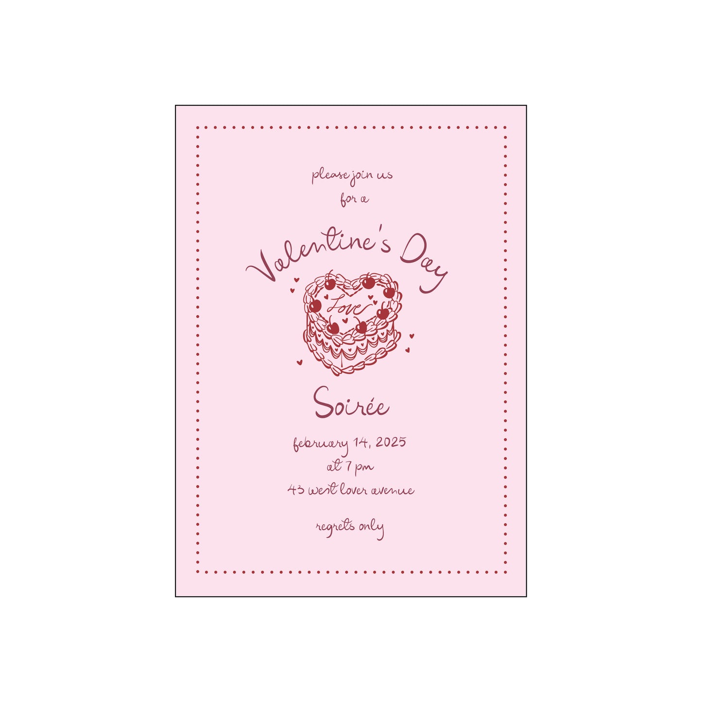 vday cake | invitation