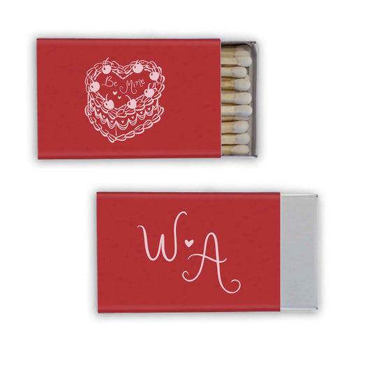 vday cake | matchboxes