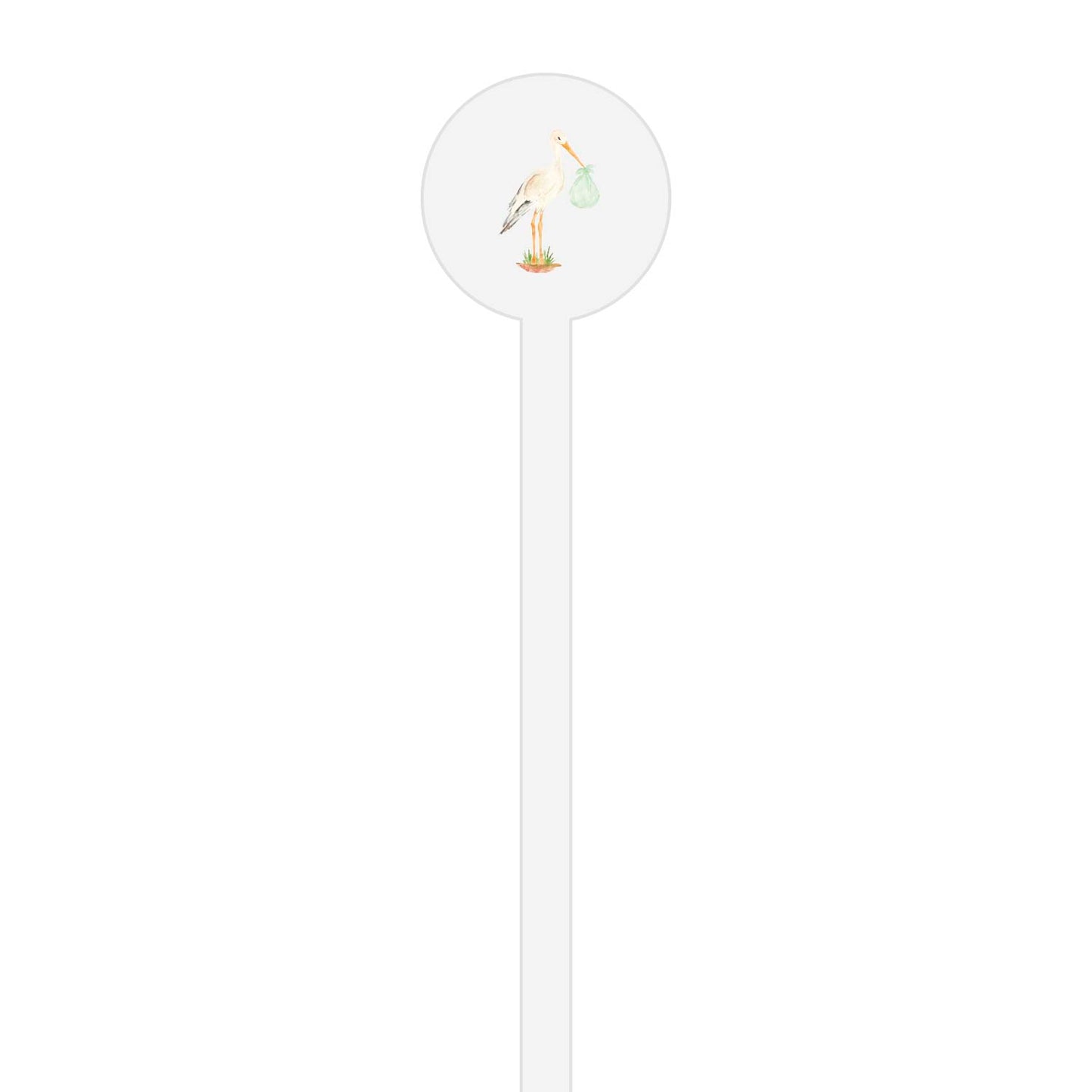 baby stork | stir stick | wooden or acrylic round