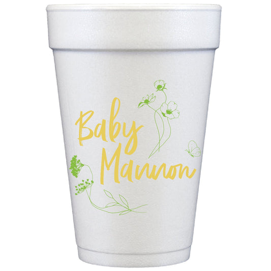 wildflowers party personalized styrofoam cup