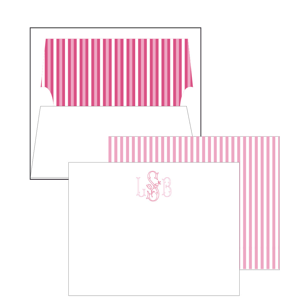 pink floral monogram | stationery gift set