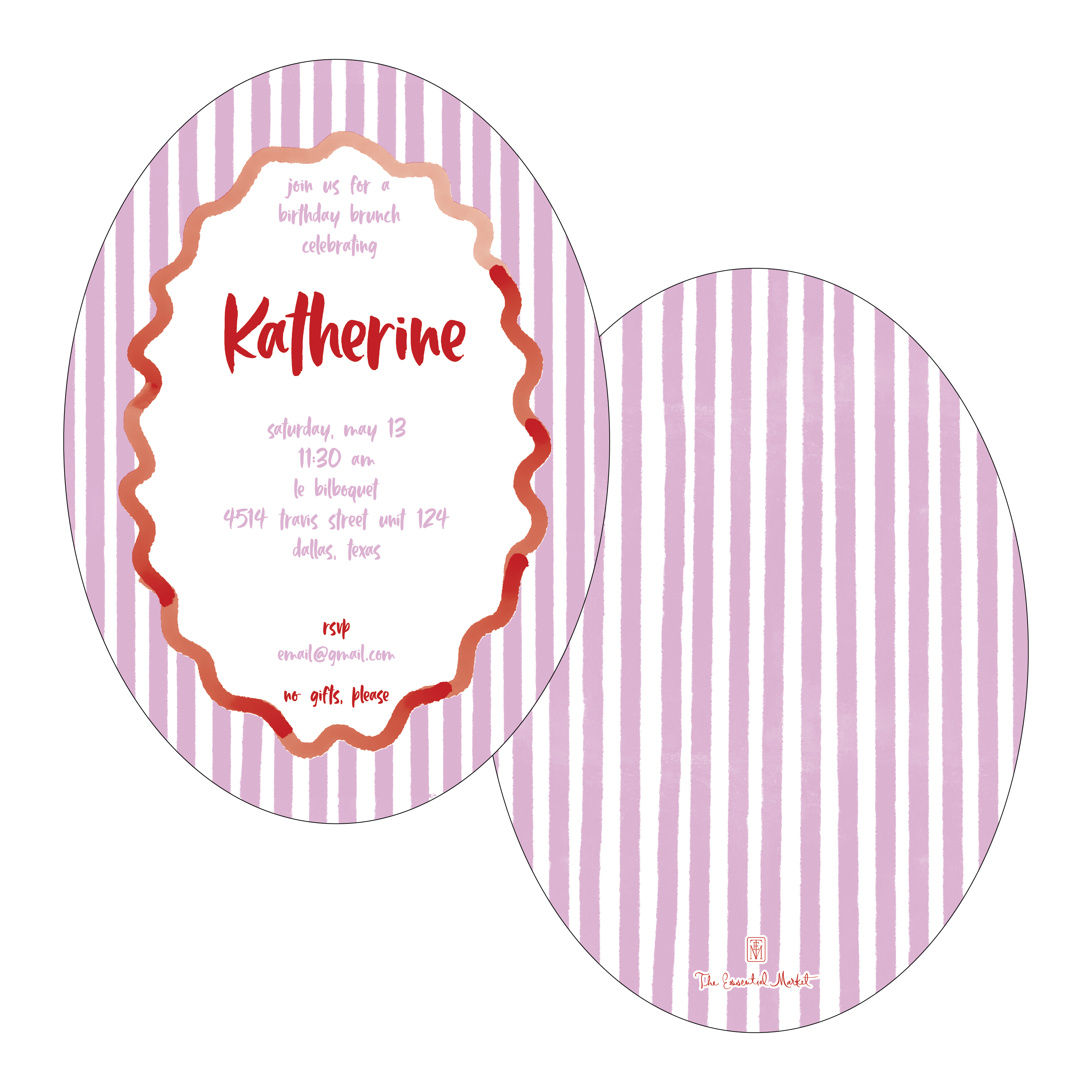 pink stripes | invitation