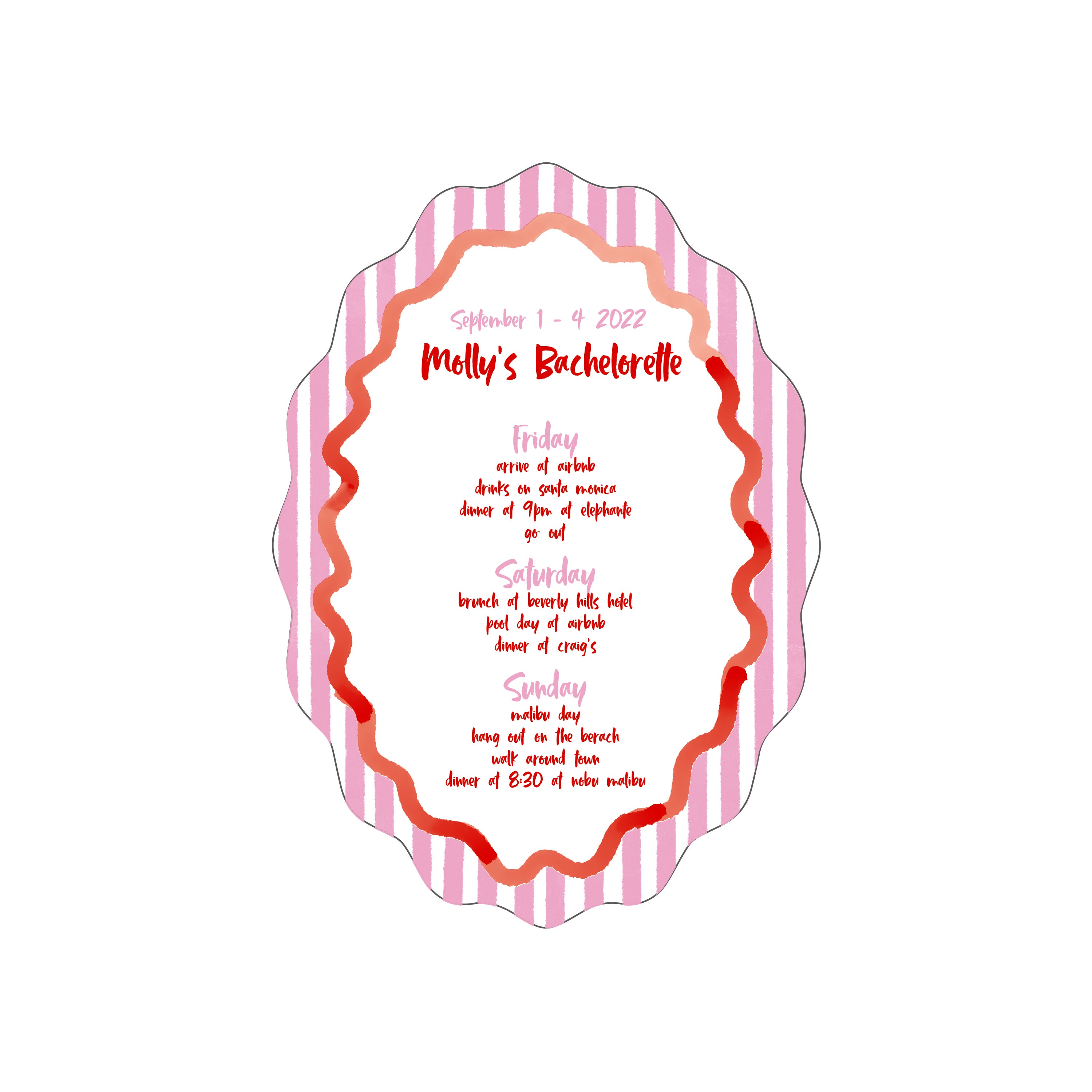 pink stripes | itinerary