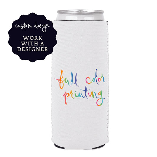 slim neoprene can coolers | custom design | full color/digital print