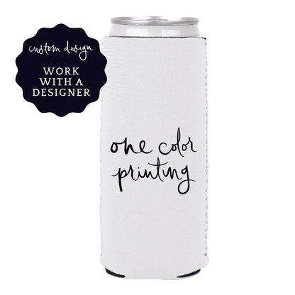 slim neoprene can coolers | custom design | 1-color printing