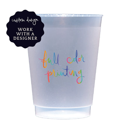 shatterproof frosted flex cups | custom design | full color/digital print