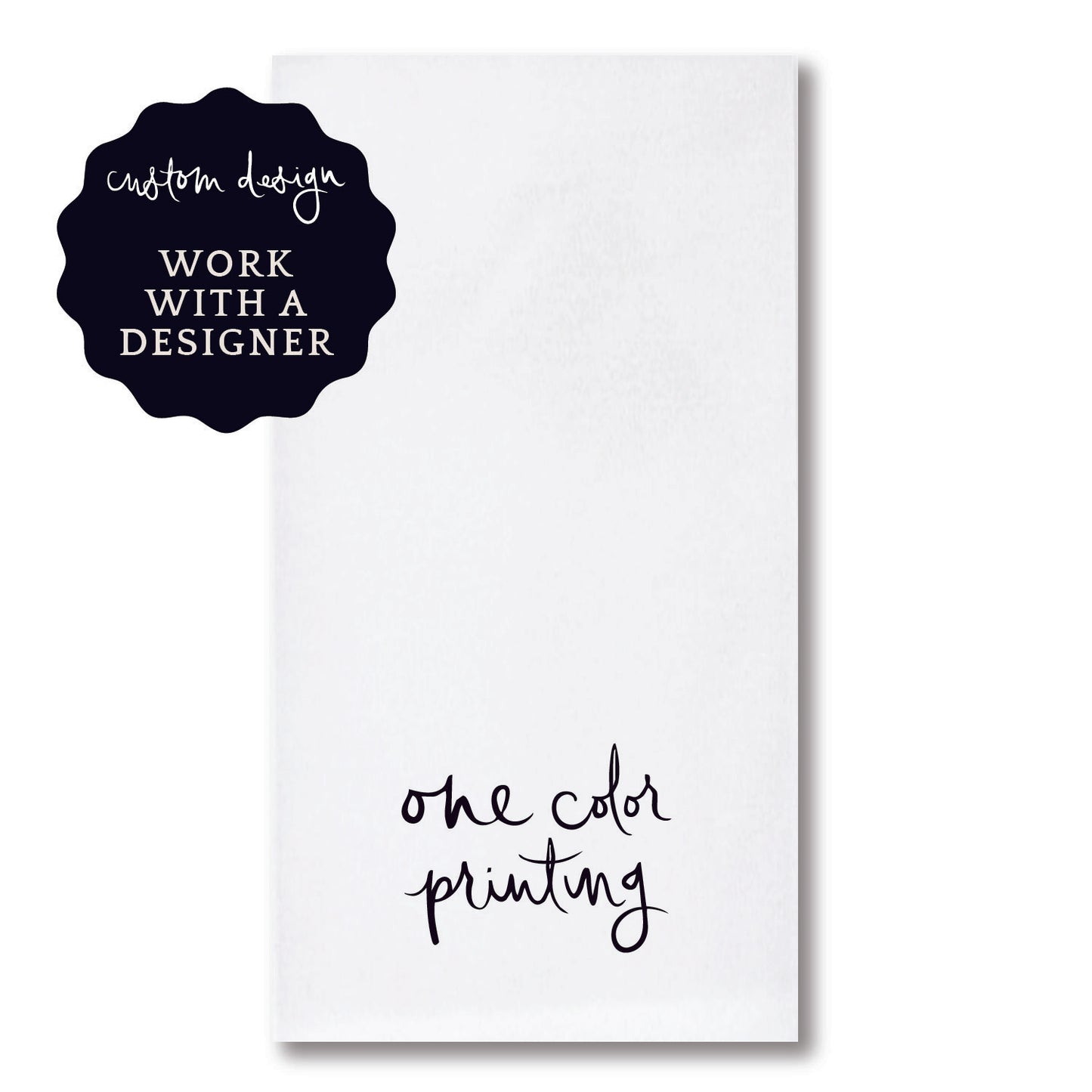 guest towels | custom design | 1-color printing