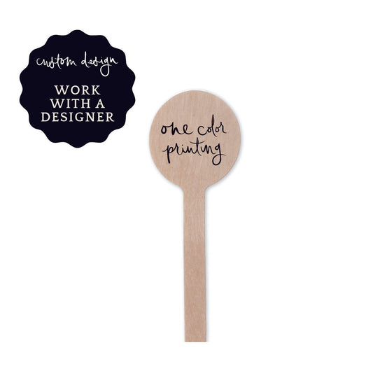 stir sticks | custom design | round wood, 1-color printing