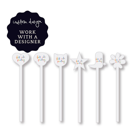 stir sticks | custom design | die-cut shape | full color/digital print