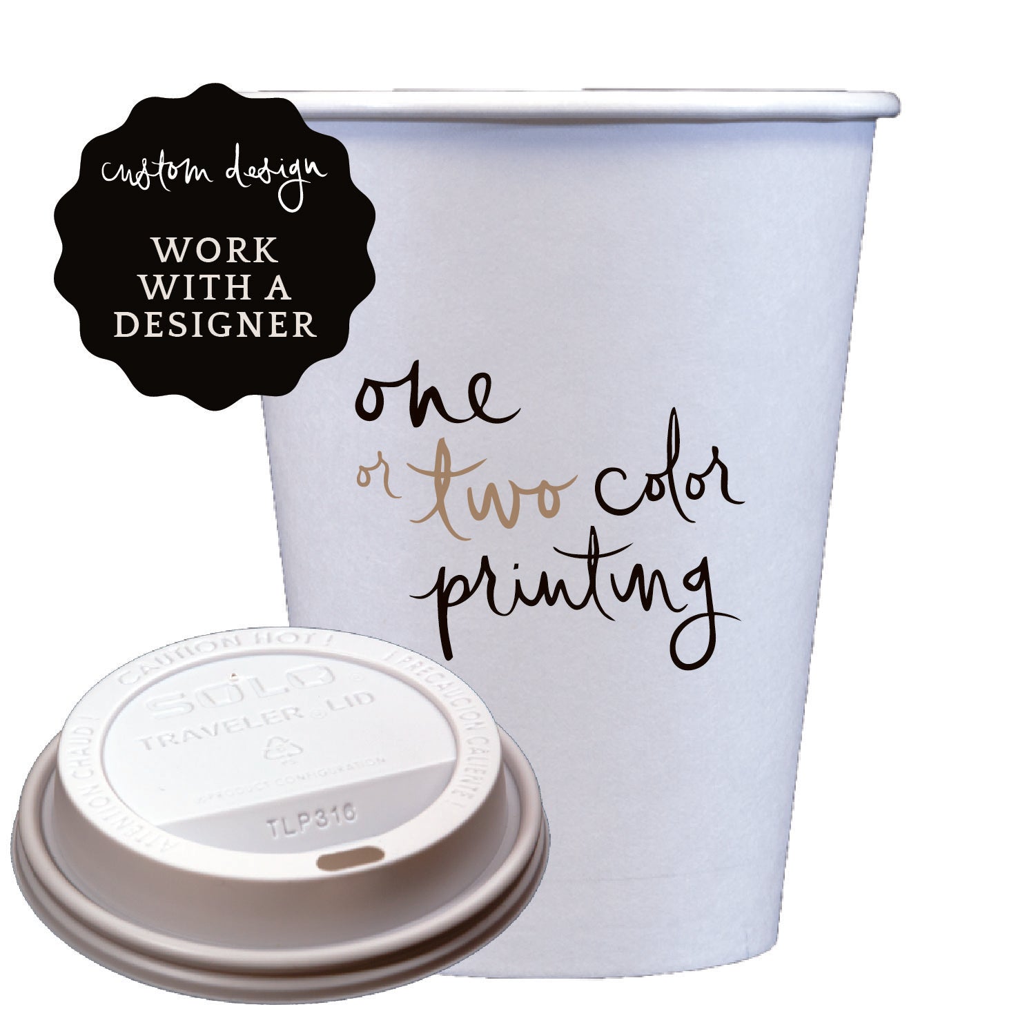 coffee cups | custom design | 1-color printing