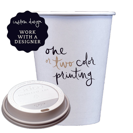 coffee cups + sleeves | custom design | 1-color printing