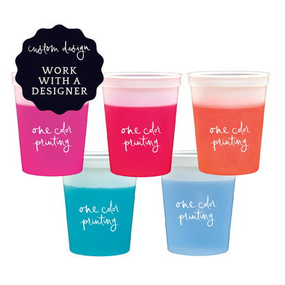 color-changing stadium cups | custom design | 1-color printing