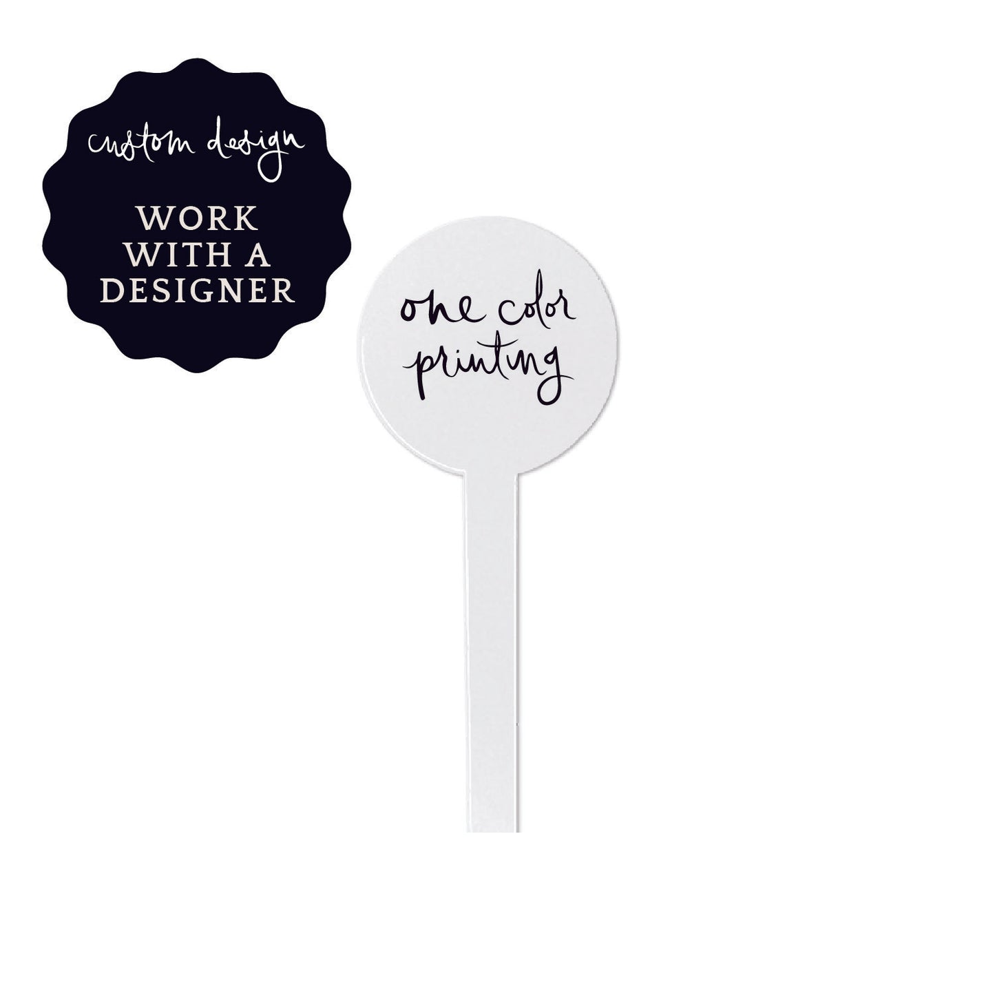 stir sticks | custom design | round acrylic, 1-color printing