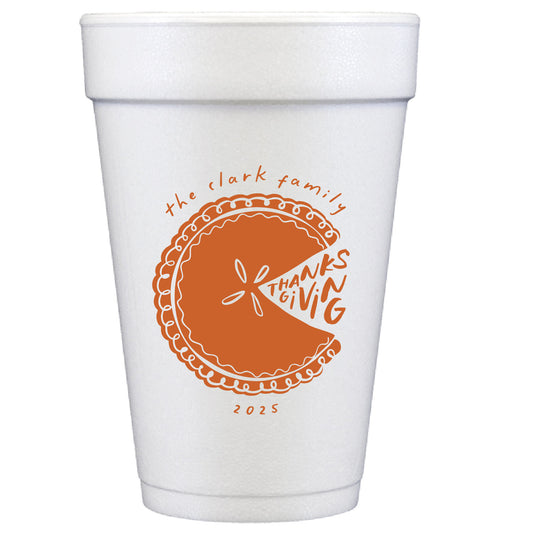 pumpkin pie | styrofoam cups