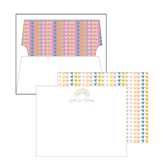 rainbow hearts | stationery gift set