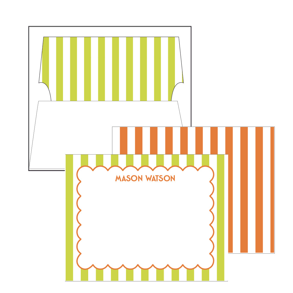 scallops and stripes | stationery gift set