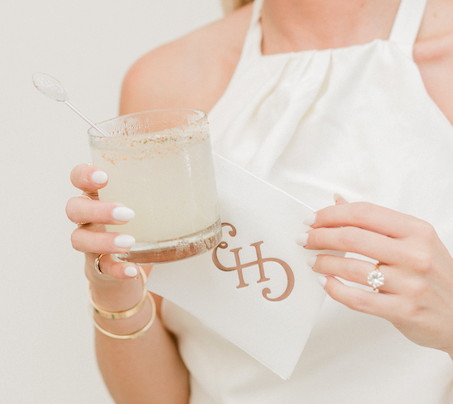 Personalized wedding initial beverage napkins 