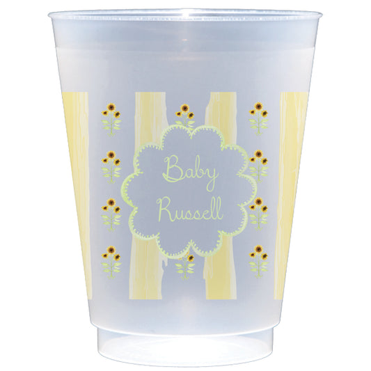 sunflowers and stork | shatterproof frosted flex | digital